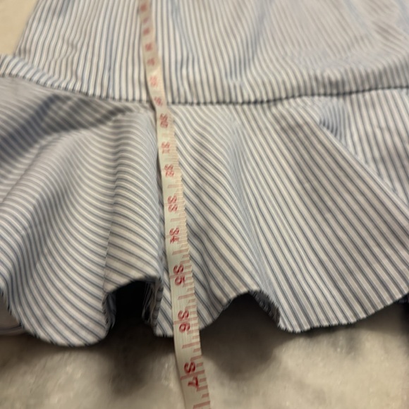 Vertigo collection pin striped sleeveless ruffle bottom dress w exposed zipper S - Picture 9 of 9